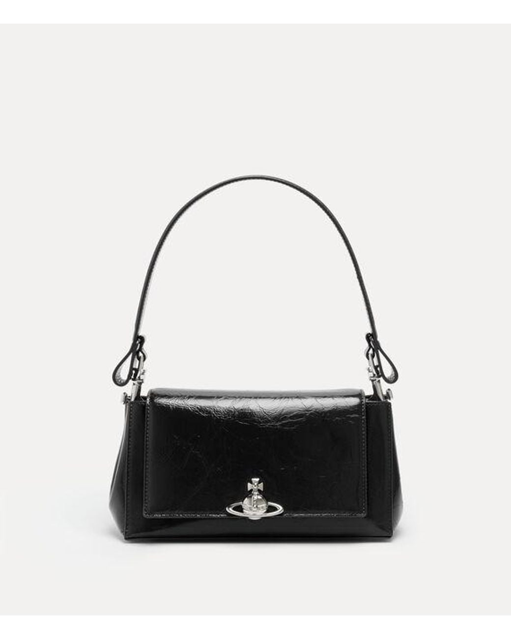 Vivienne Westwood Black Hazel Medium Handbag Naplak Leather