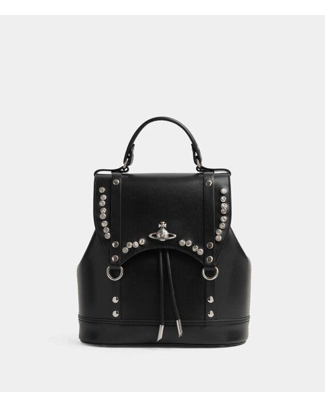 Vivienne Westwood Black Max Small Backpack Smooth Leather + Studs 1