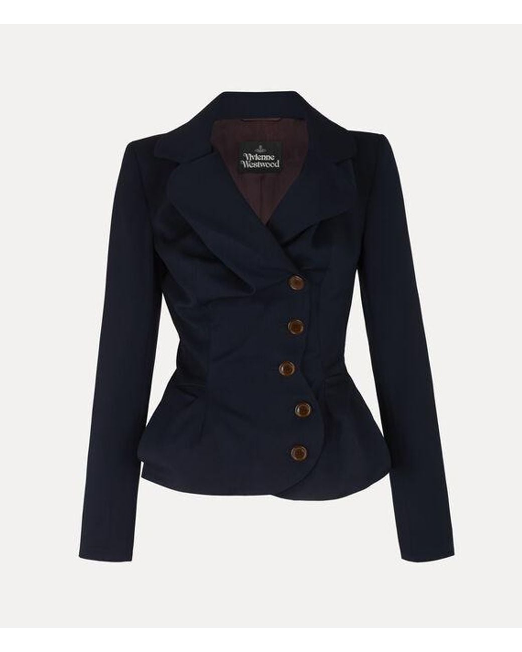 Vivienne Westwood Blue Drunken Tailored Jacket Wool