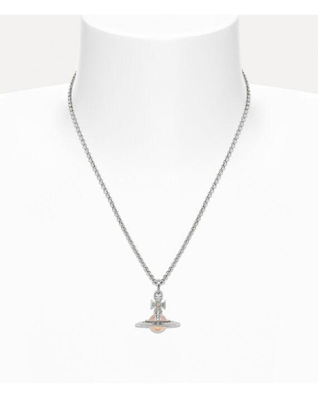 Vivienne Westwood White New Tiny Orb Pendant Necklace