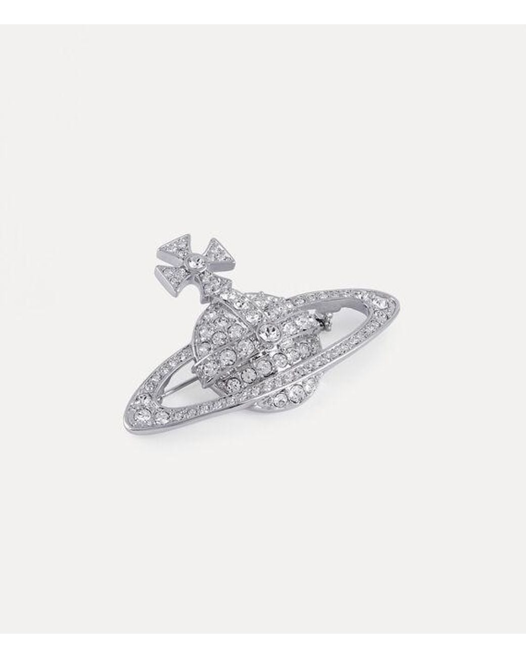 Vivienne Westwood White Bas Relief Brooch Cubic Zirconia