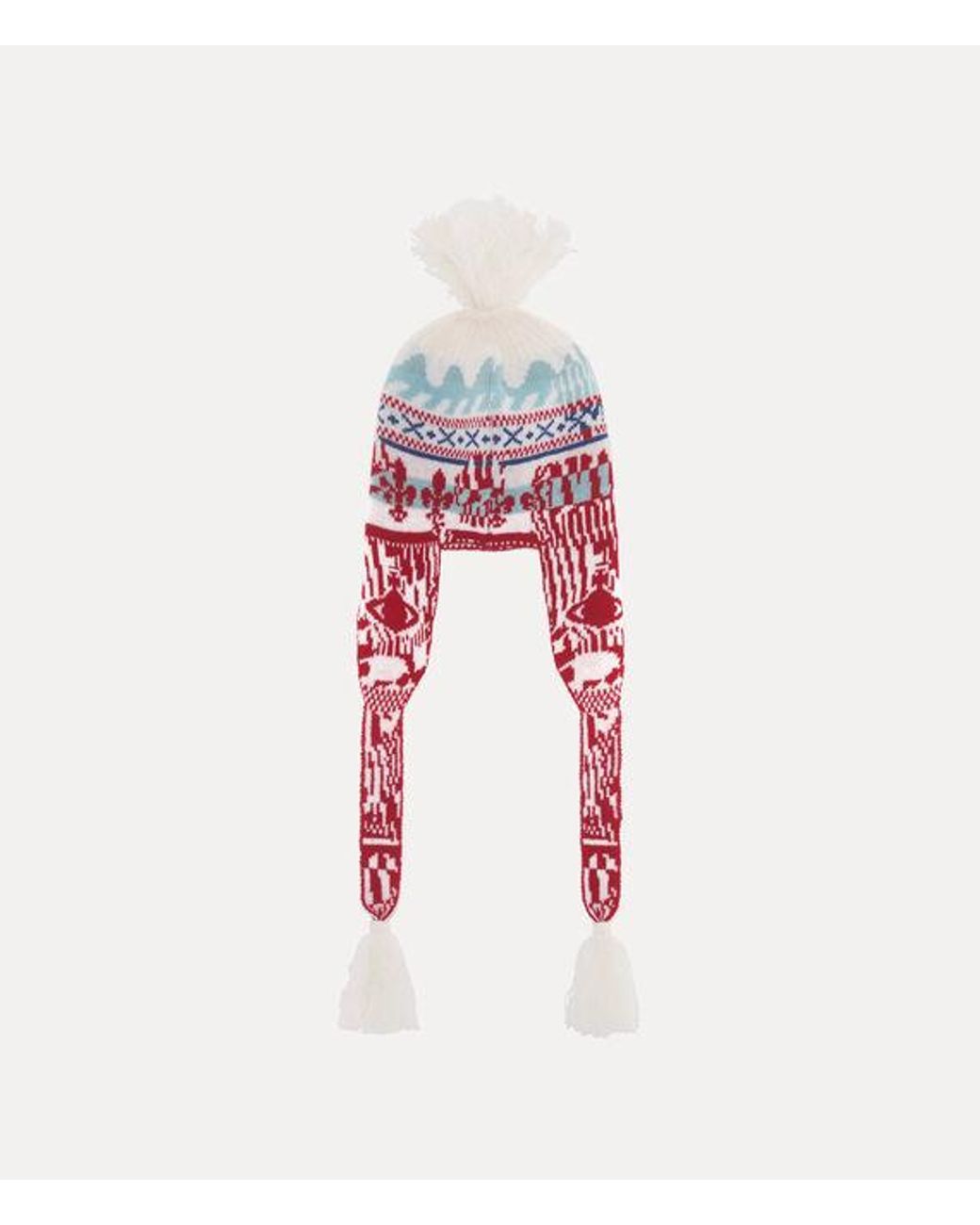 Vivienne Westwood Ear Flap Hat Fairisle Flap Knit in Red | Lyst UK