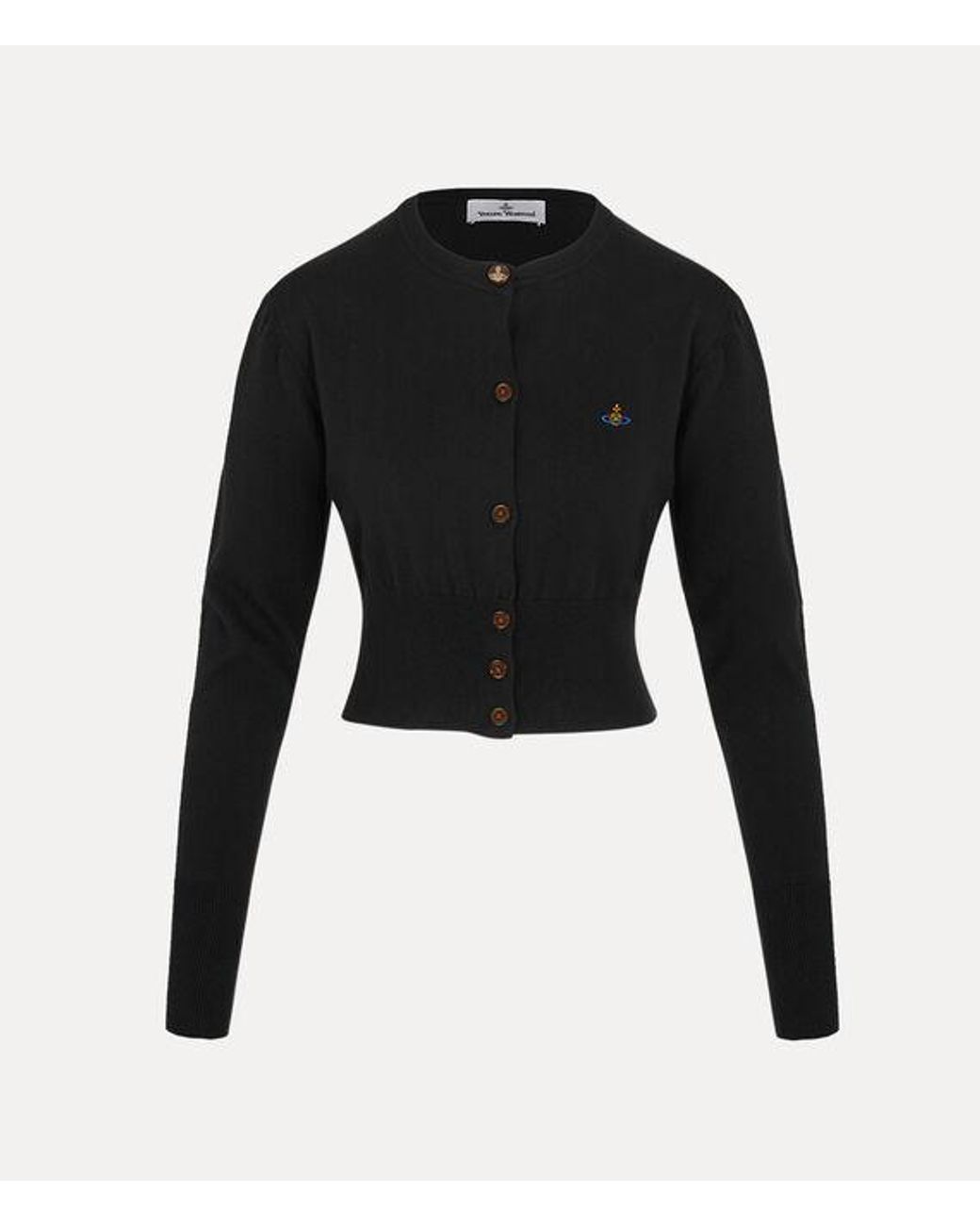 Vivienne Westwood Black Bea Cropped Cardigan Cashmere Cotton