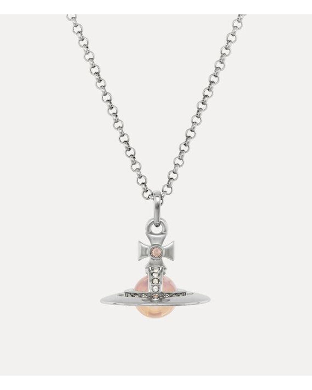 Vivienne Westwood White New Tiny Orb Pendant Necklace