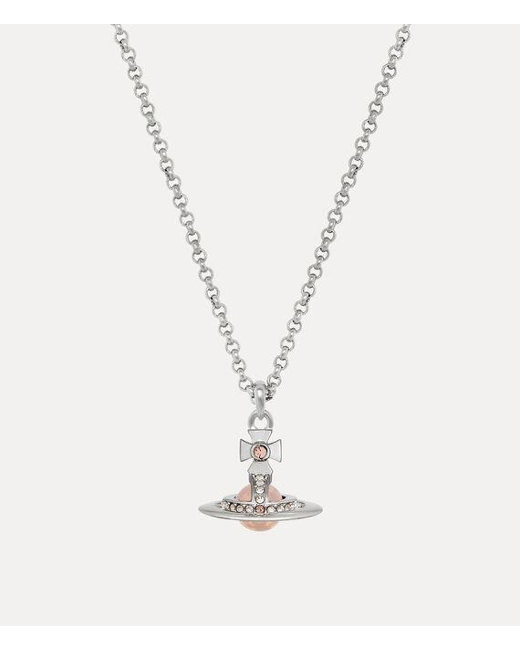 Vivienne Westwood White New Petite Orb Pendant Necklace