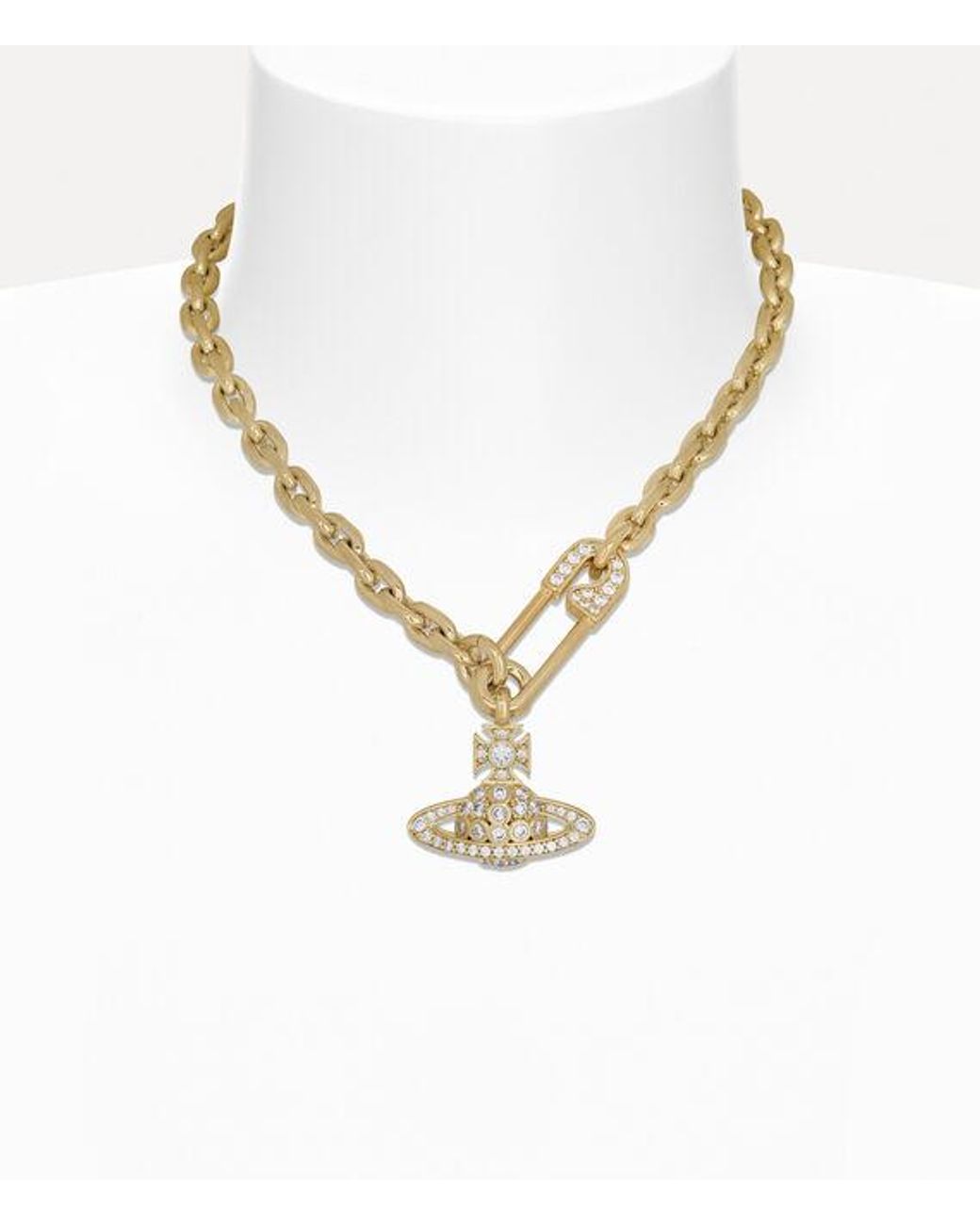 Vivienne Westwood Metallic Lucrece Large Necklace Cubic Zirconia