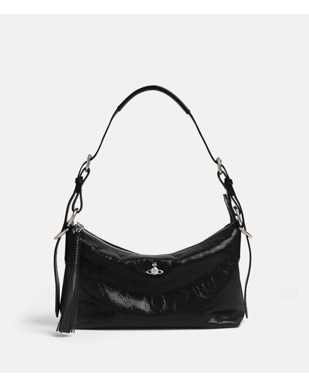 Vivienne Westwood Black Emma Shoulder Bag Naplak Leather