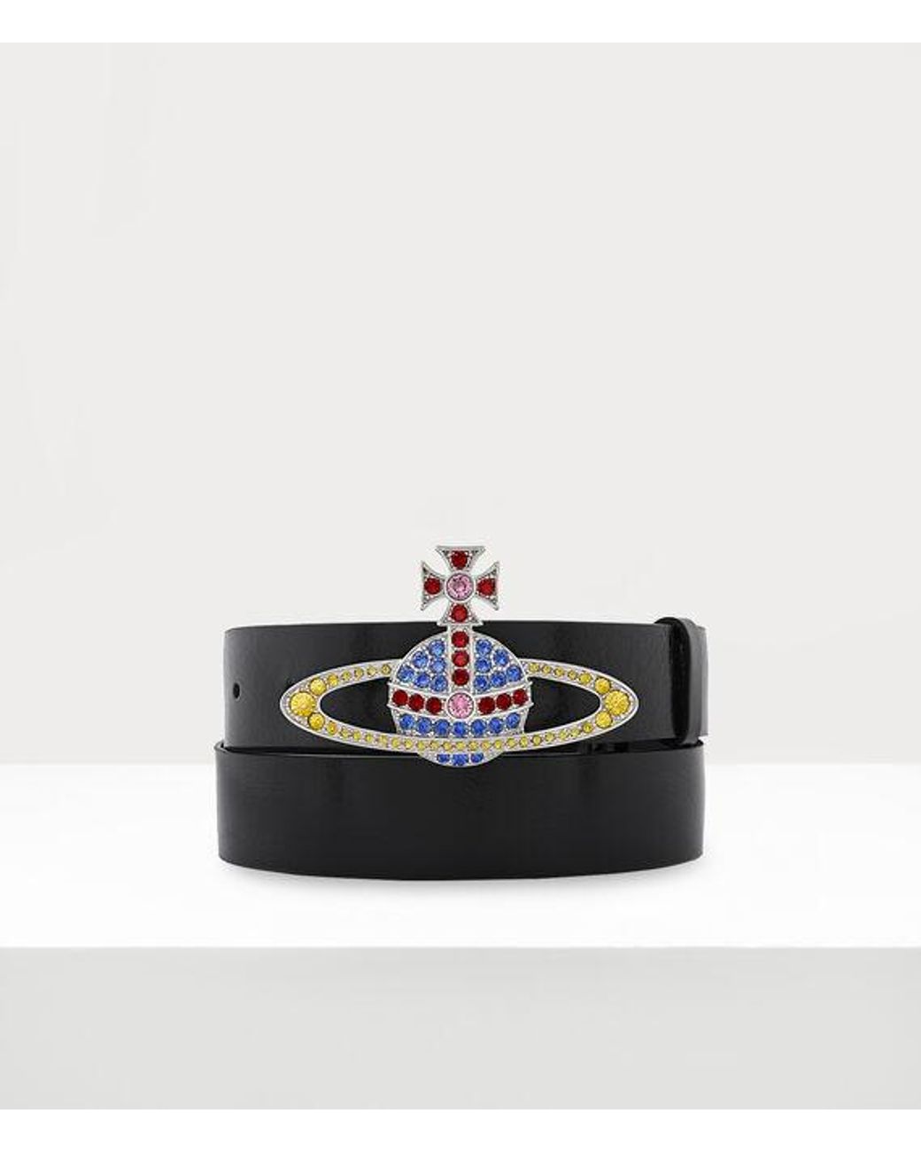 Vivienne Westwood White Medium Bas Relief Belt Brass