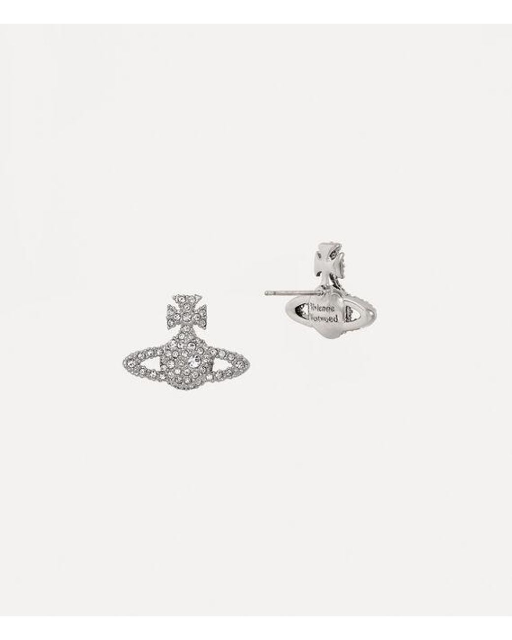 Vivienne Westwood Natural Grace Bas Relief Stud Earrings Cubic Zirconia