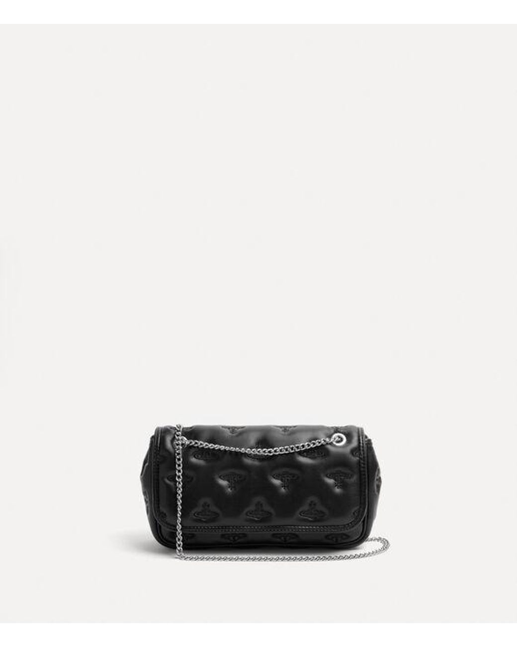 Vivienne Westwood Black Chain Crossbody Purse Multi Orb Soft Pu