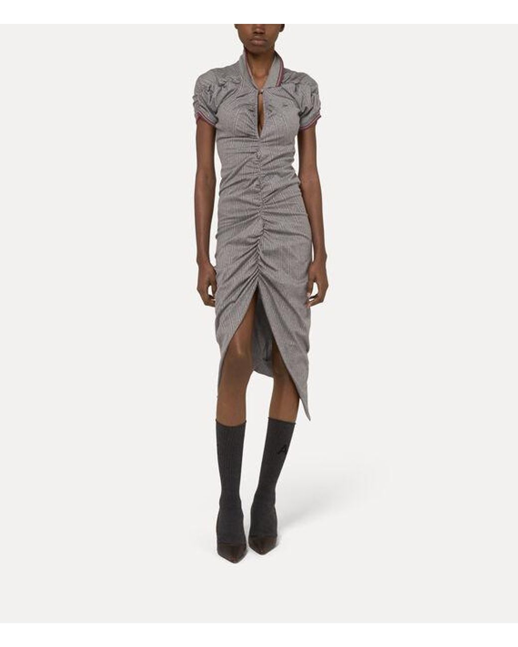 Vivienne Westwood Gray Pulling Dress Piquet Stripes