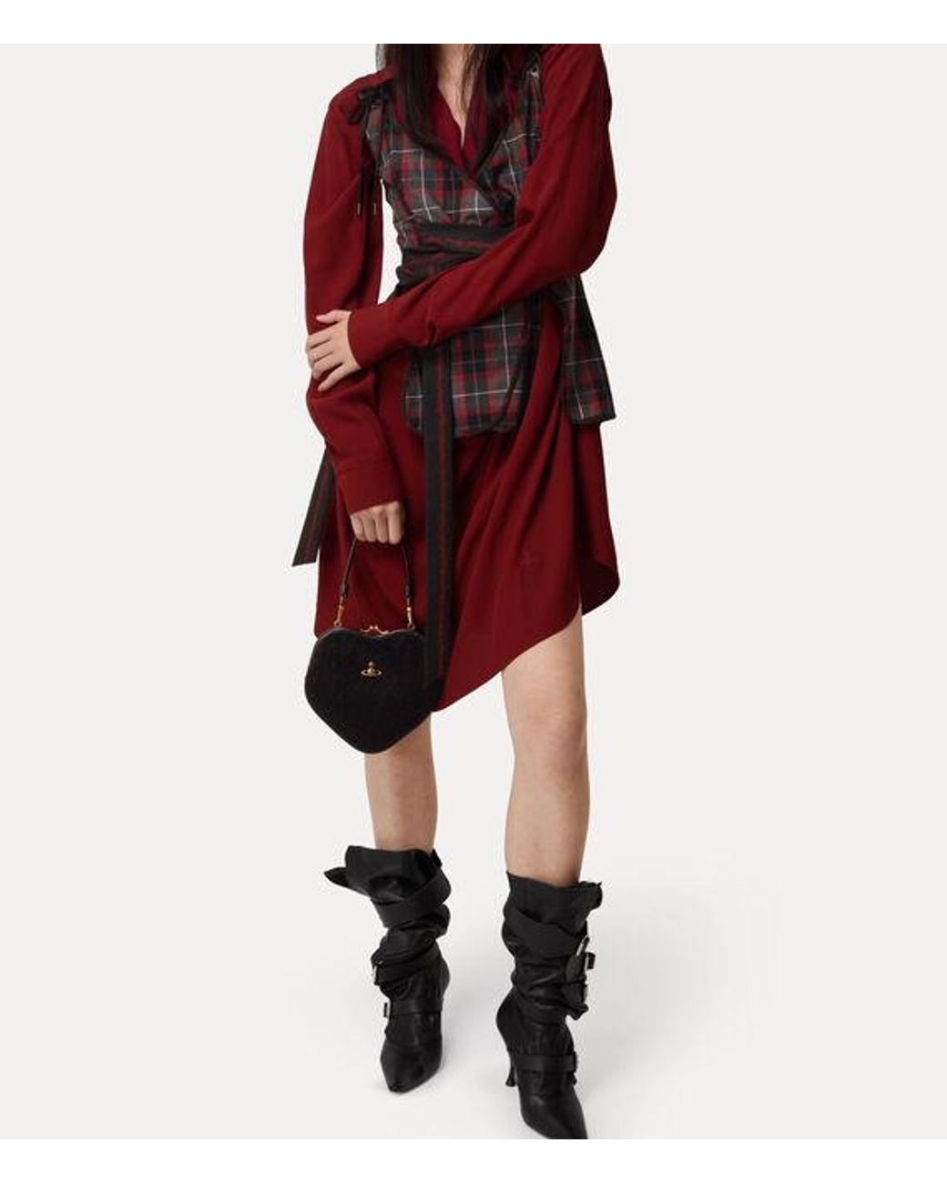 Vivienne Westwood Black Belle Heart Frame Purse Mohair-Effect