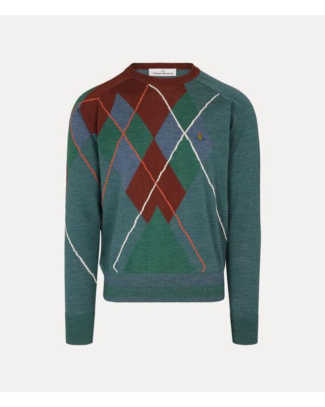 Vivienne Westwood Green Argyle Jumper Wool for men