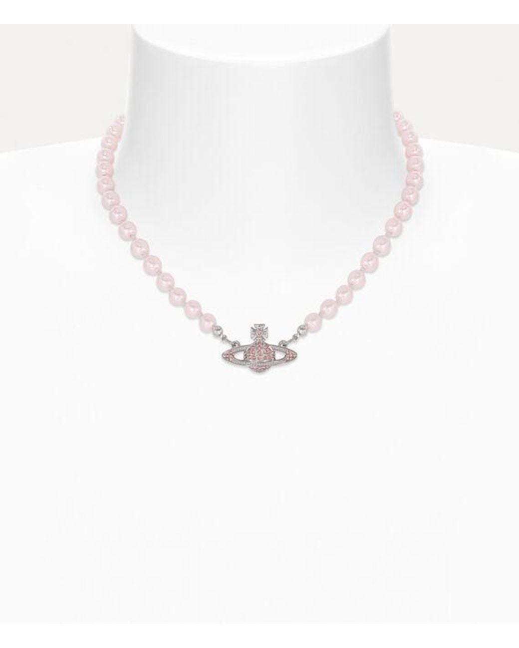 Vivienne Westwood White Mini Bas Relief Pearl Choker