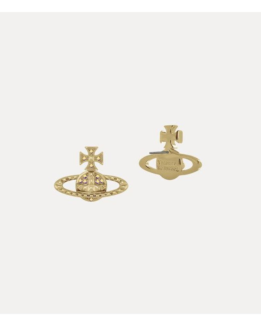 Vivienne Westwood Metallic Mayfair Bas Relief Earrings Preciosa Crystals