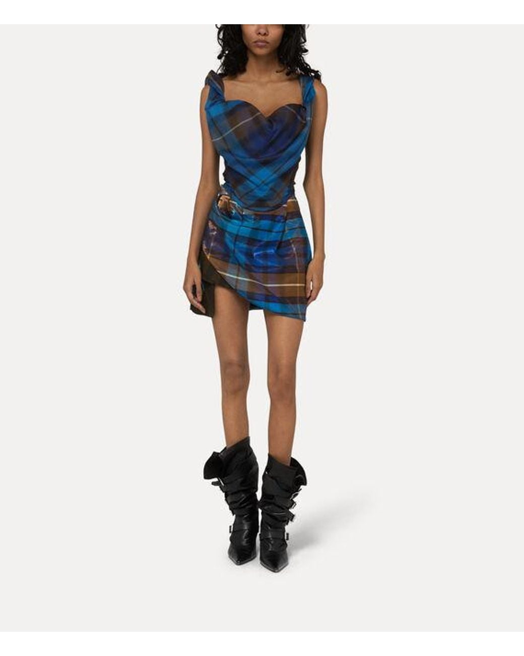 Vivienne Westwood Blue Zora Mini Skirt Buchanan Tartan Poly