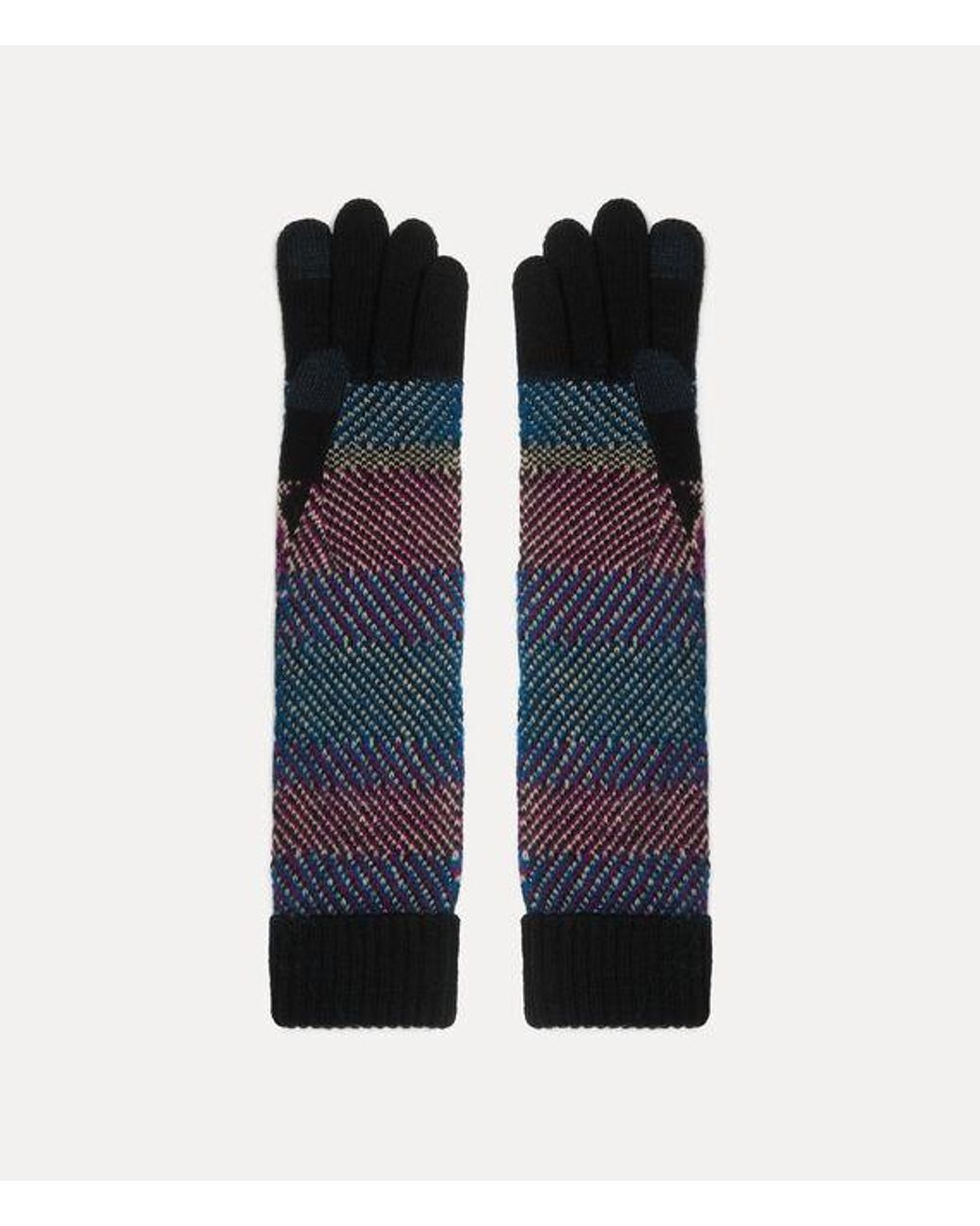 Vivienne Westwood Blue Harlequin Long Gloves Harlequin