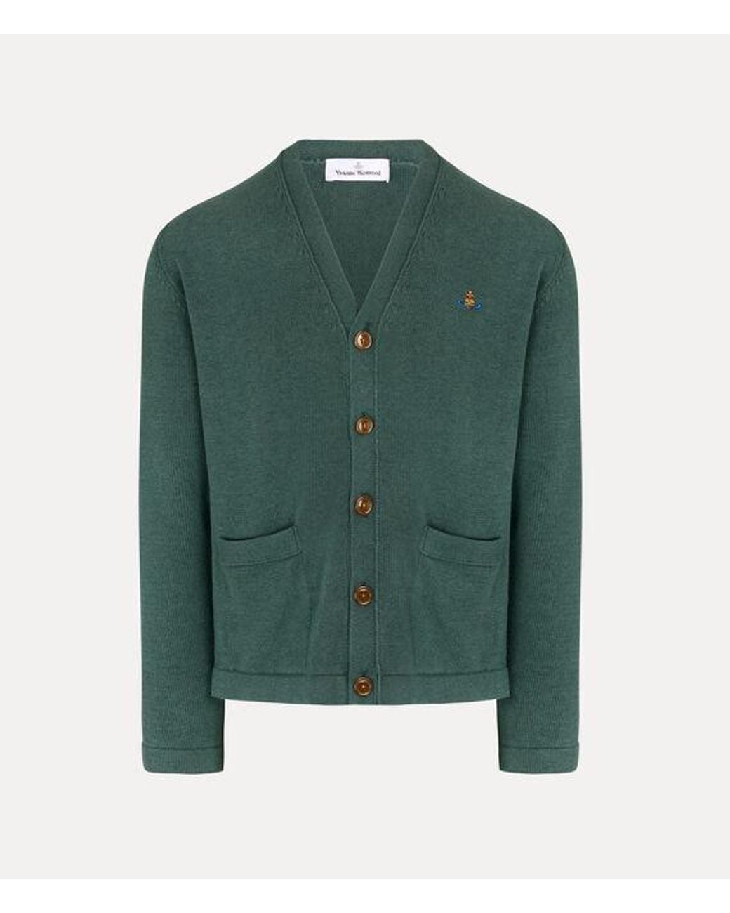 Vivienne Westwood Green Alex Cardigan Cashmere Cotton for men