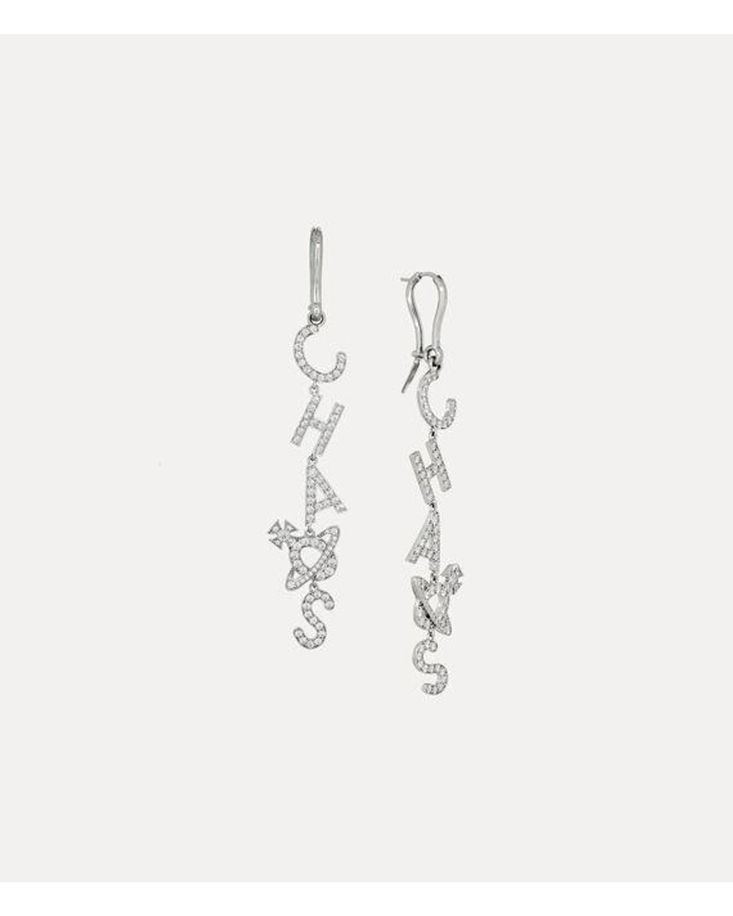 Vivienne Westwood Natural Chaos Large Earrings Cubic Zirconia