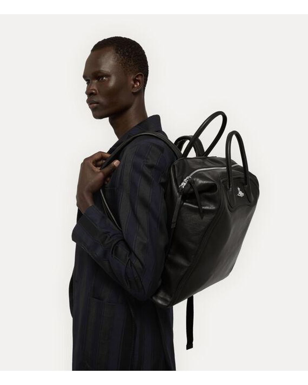 Vivienne Westwood Black Bobby Large Backpack Supple Leather