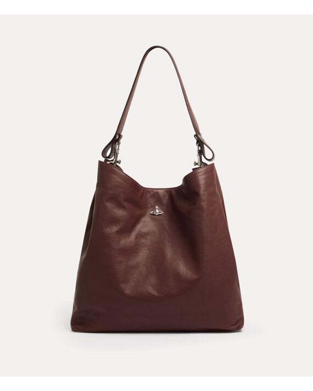 Vivienne Westwood Brown Lottie Large Shoulder Bag Supple Leather