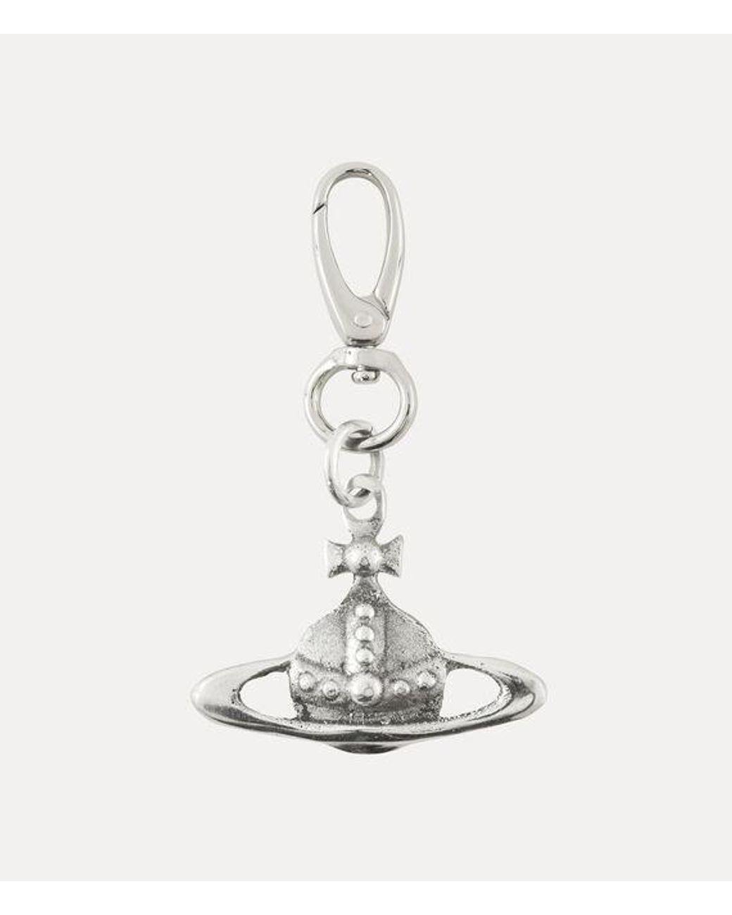 Vivienne Westwood White Orb Charm Keyring Metal