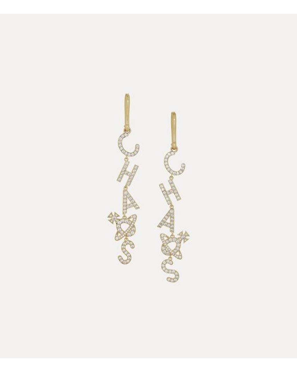 Vivienne Westwood Natural Chaos Large Earrings Cubic Zirconia