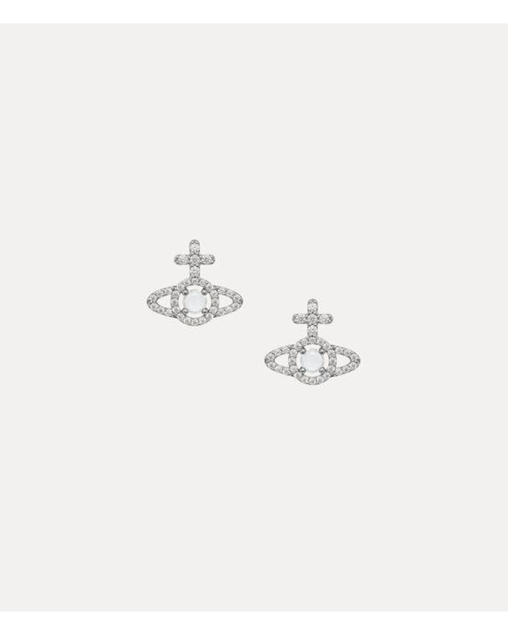 Vivienne Westwood Natural Olympia Earrings Cubic Zirconia