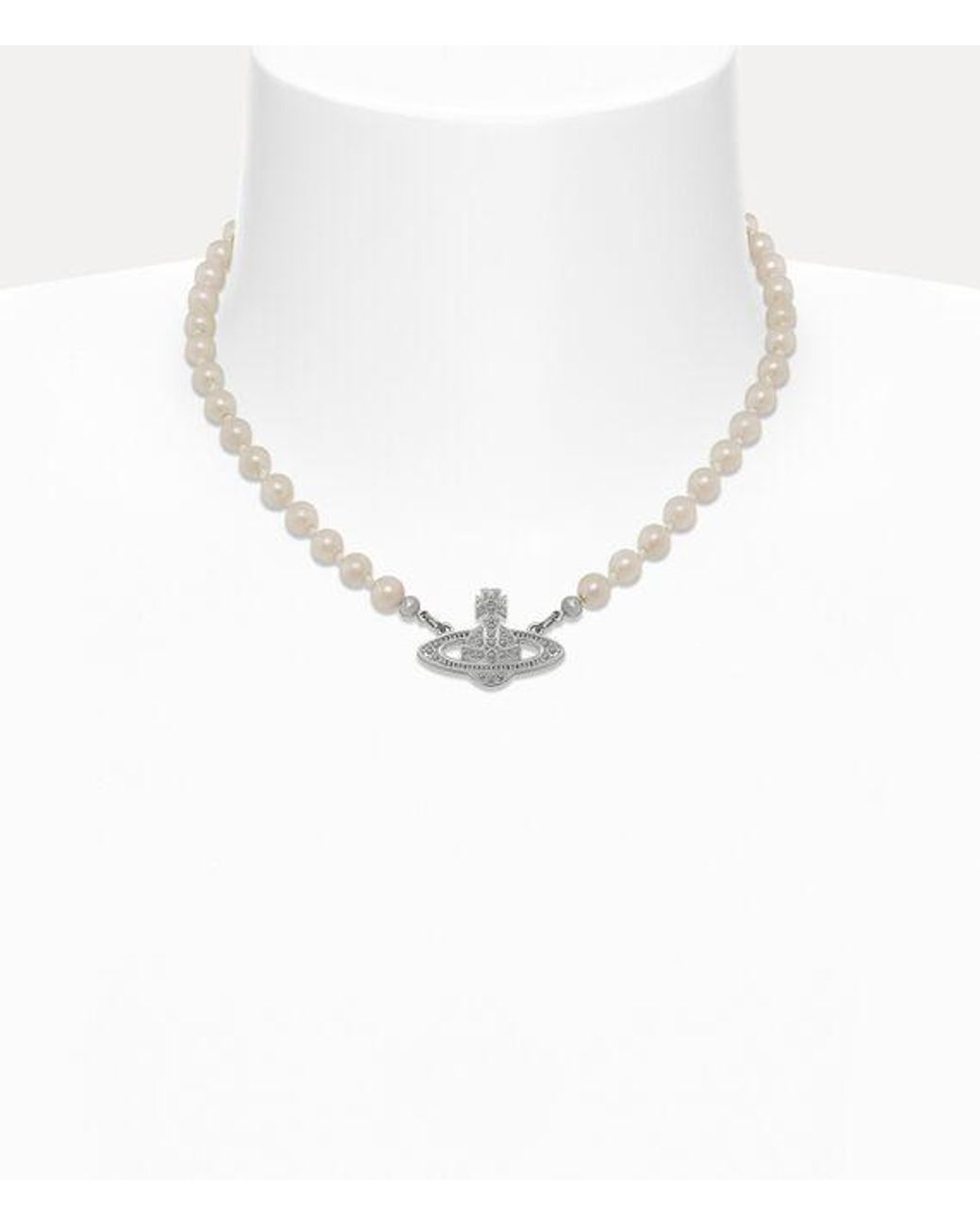 Vivienne Westwood White Mini Bas Relief Pearl Choker