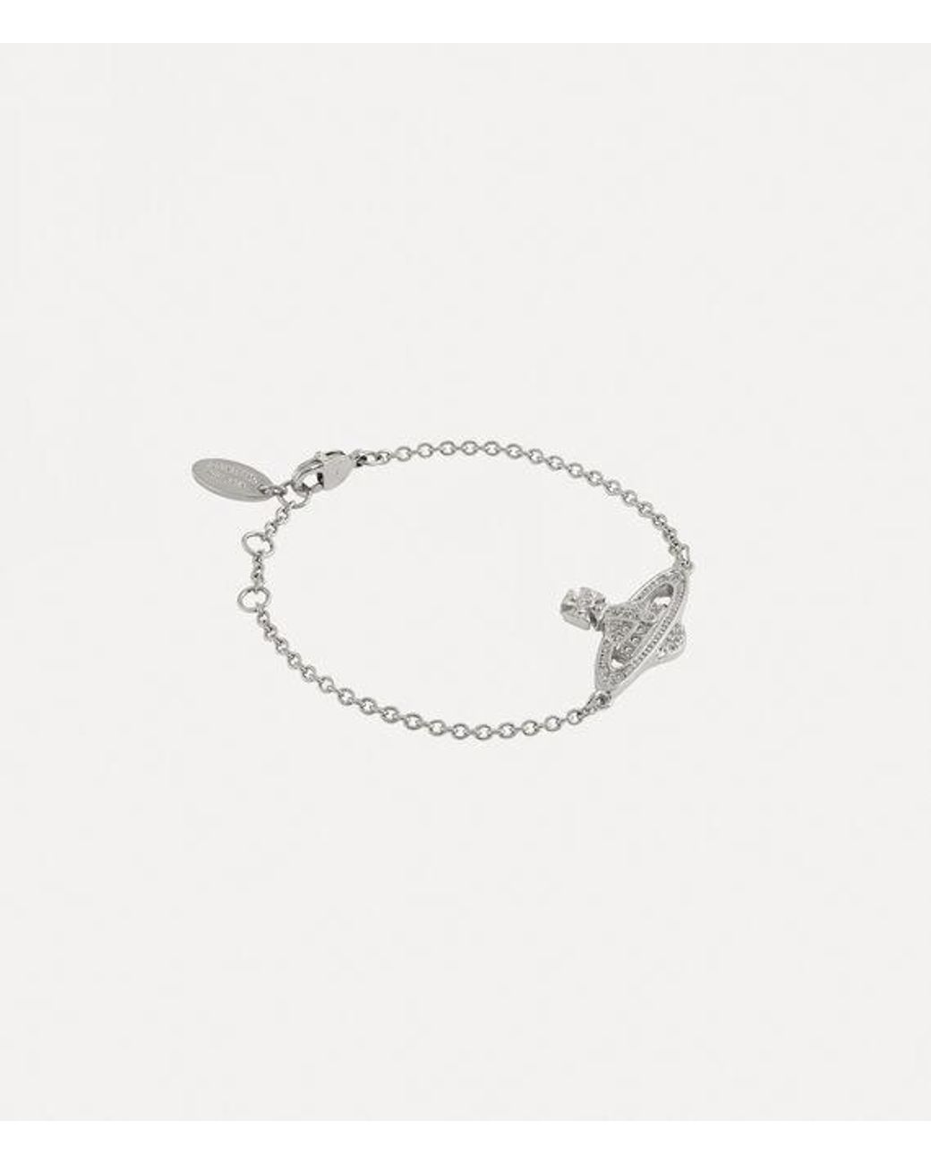 Vivienne Westwood Natural Mini Bas Relief Chain Bracelet Cubic Zirconia