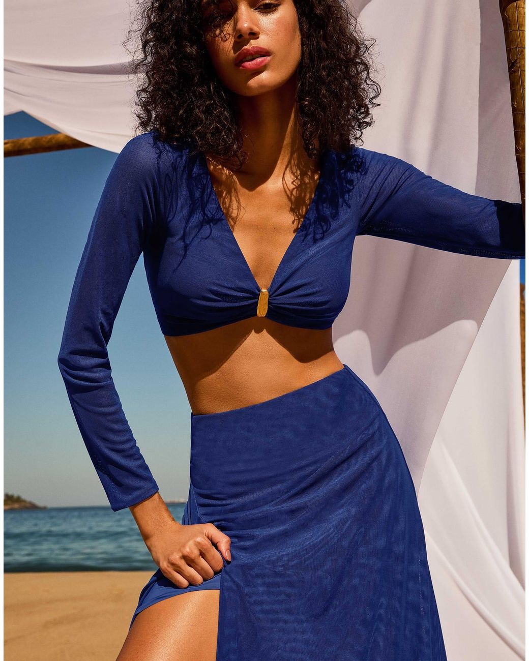ViX Blue Yarin Cropped Top (exchange Only)