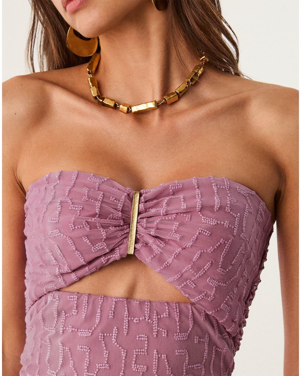 ViX Purple Ray Strapless Top
