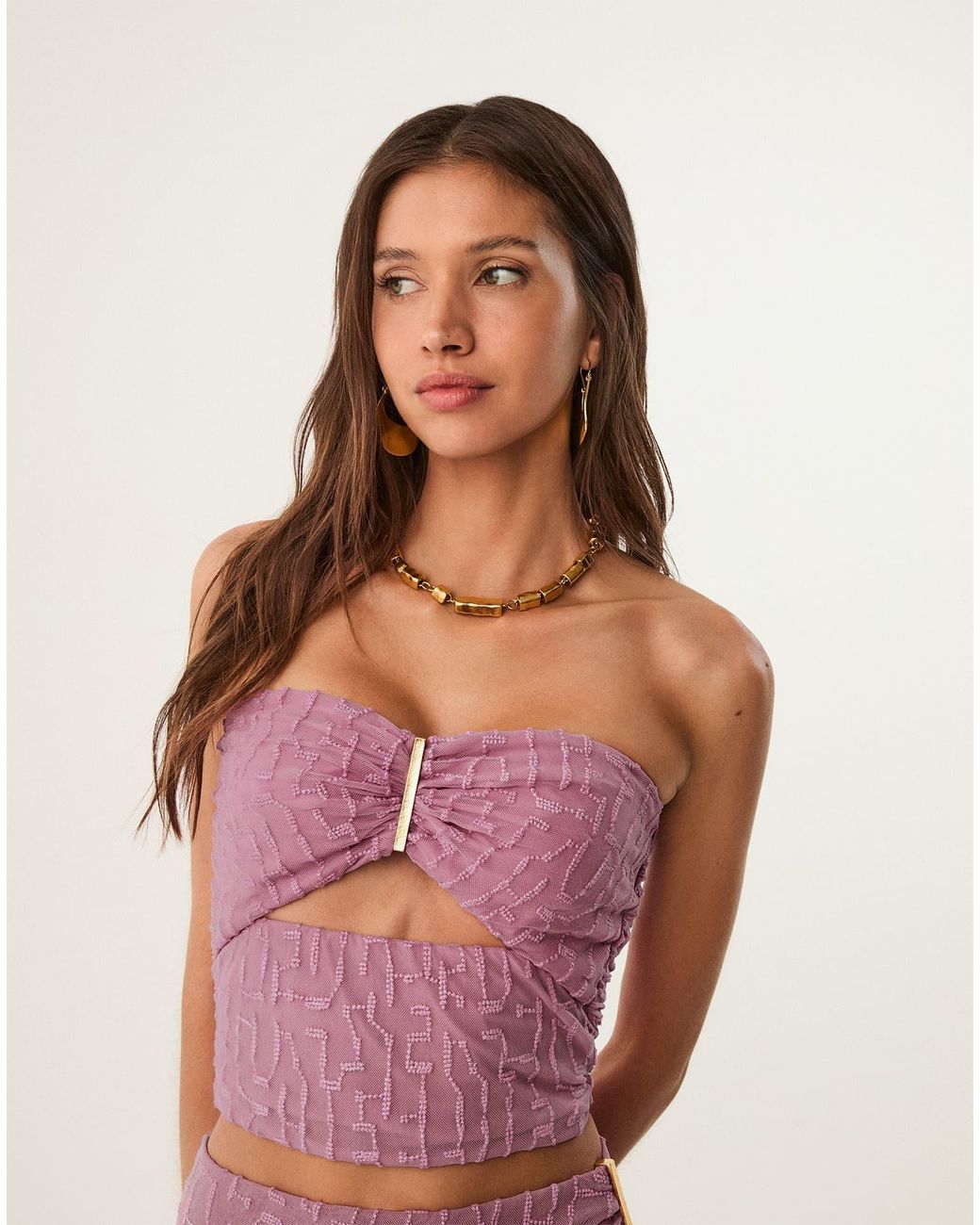 ViX Purple Ray Strapless Top
