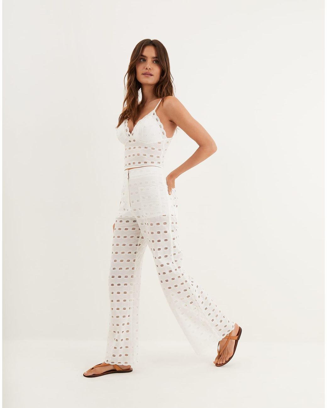 ViX White Eyelet Raya Pants (exchange Only)
