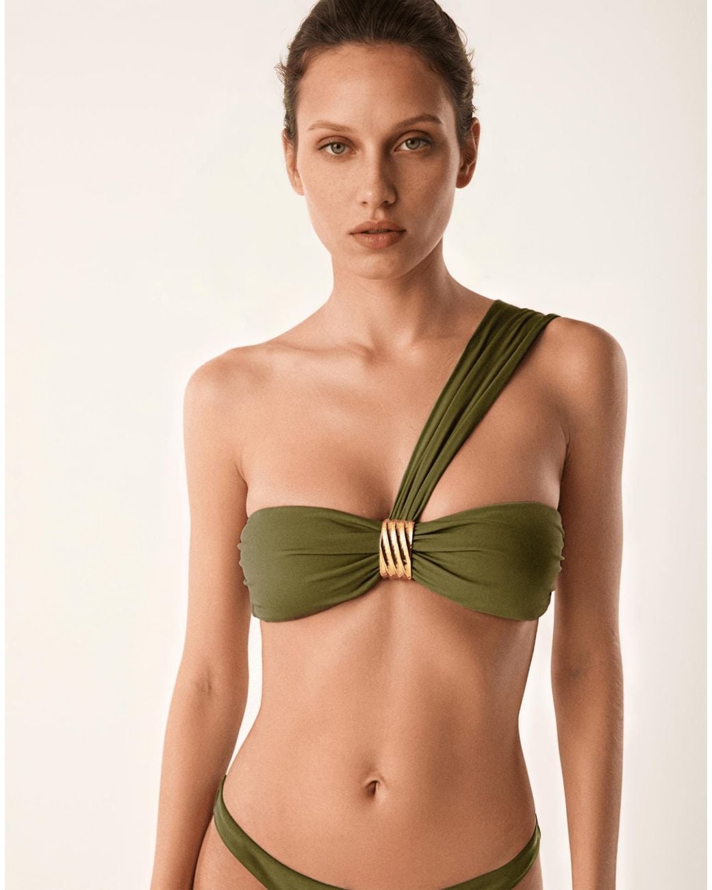 ViX Green Marion One Shoulder Top
