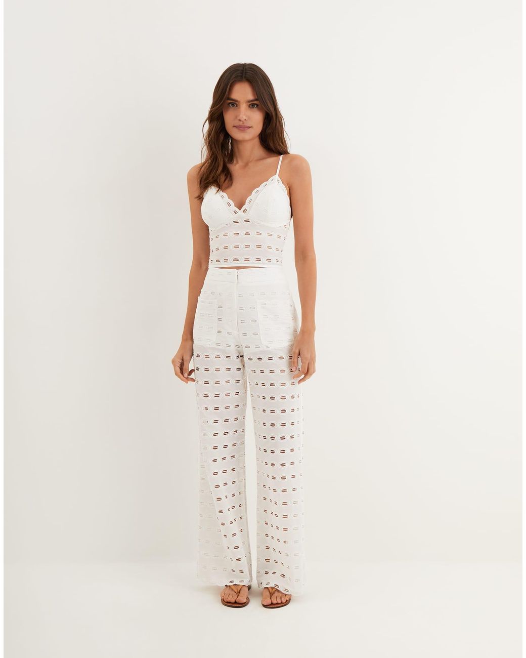 ViX White Eyelet Raya Pants (exchange Only)