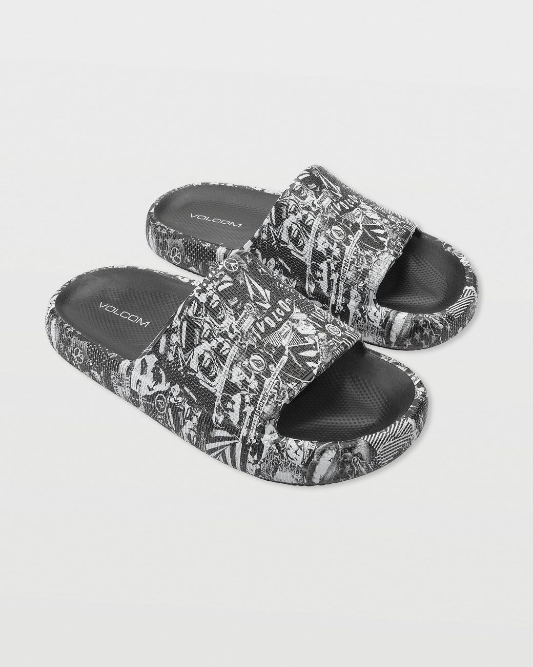 Volcom Gray Stoney Cloud Slides for men