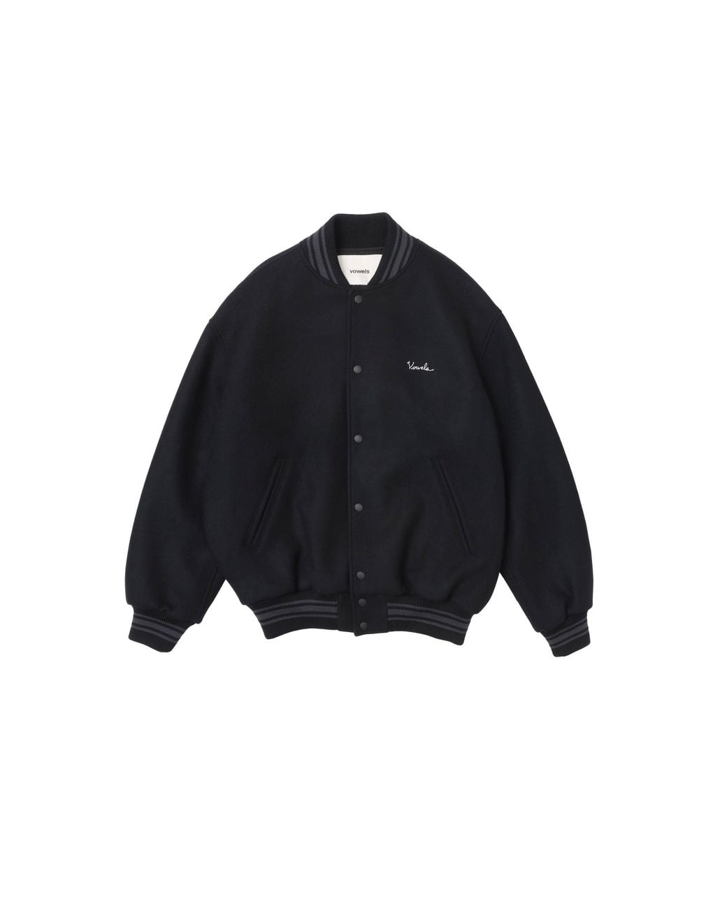 Vowels US Shop Blue Wool Varsity Jacket for men