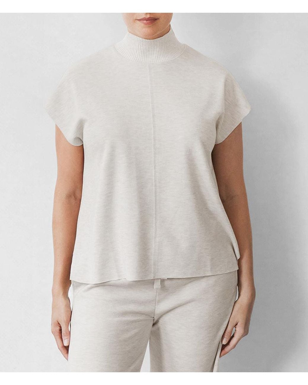 Splendid White Winslow Mock Neck Pullover