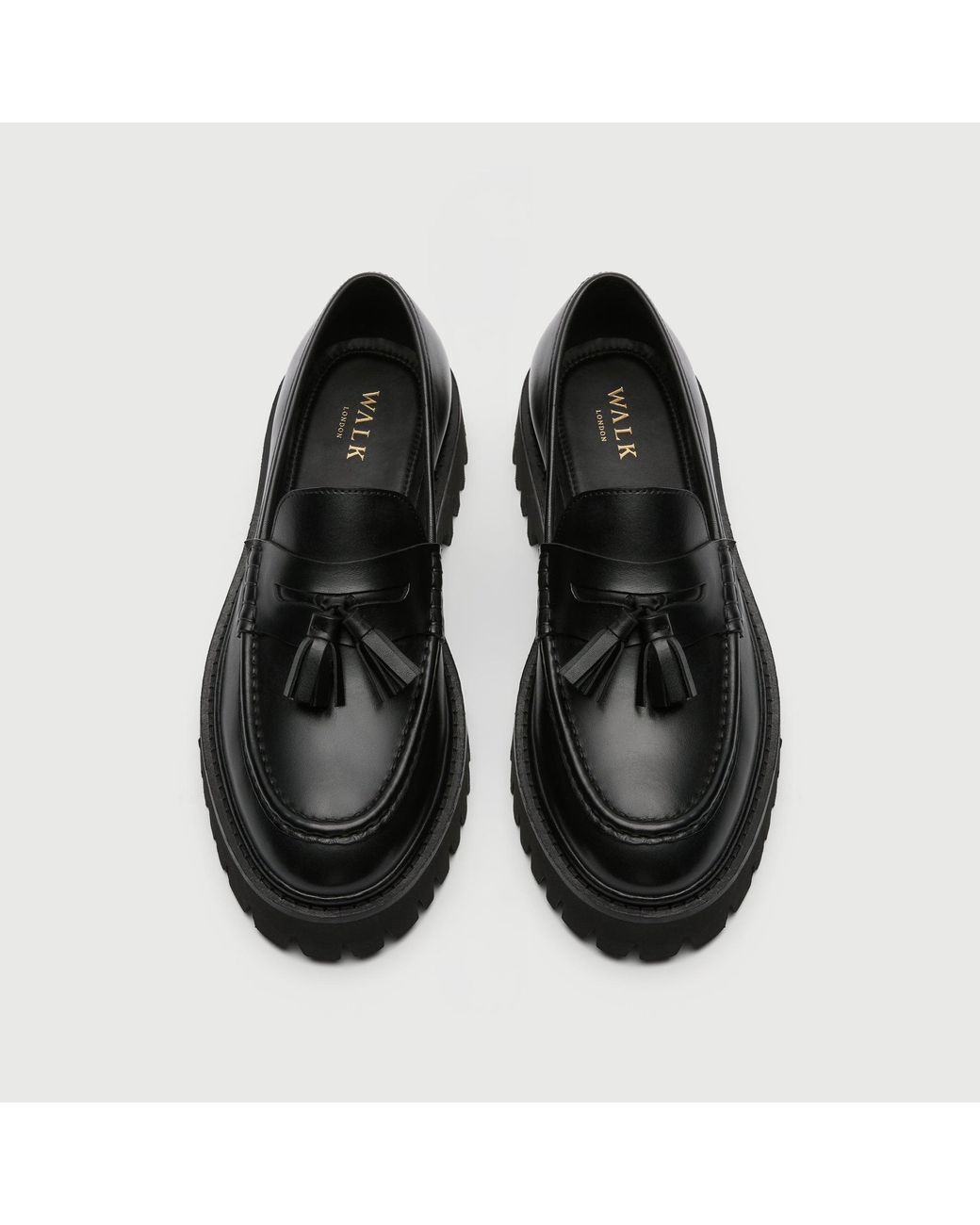 Walk London Black Hopper Tassel Loafer for men