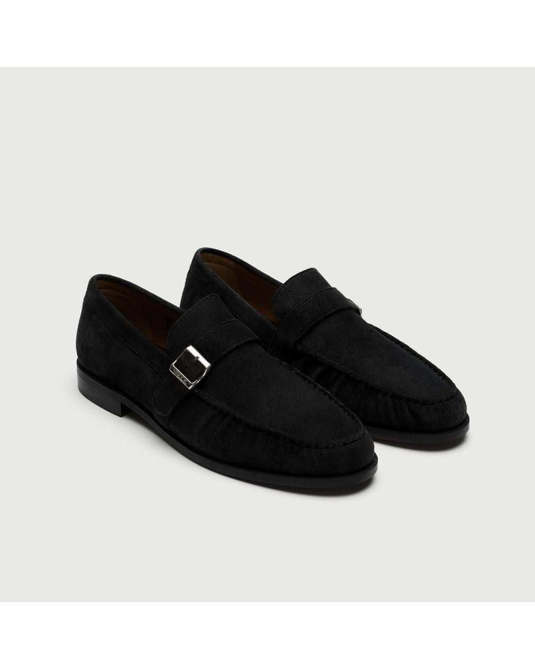 Walk London Black Como Buckle Loafer for men