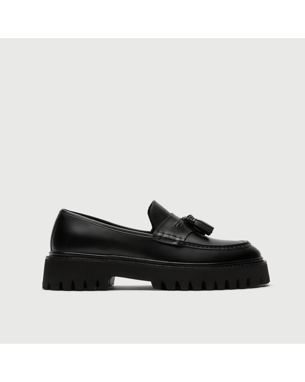 Walk London Black Hopper Tassel Loafer for men