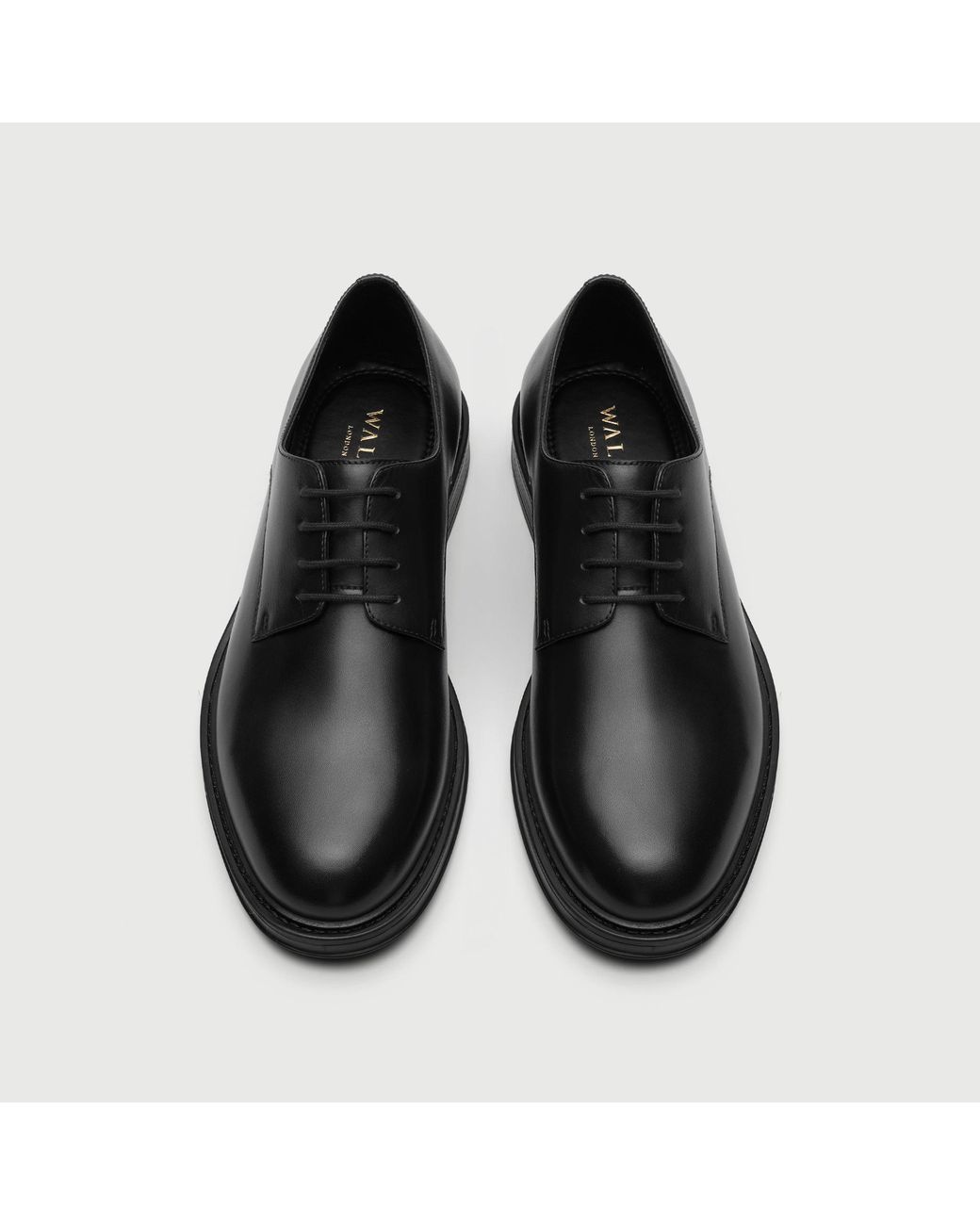 Walk London Black Vincent Derby Shoe for men