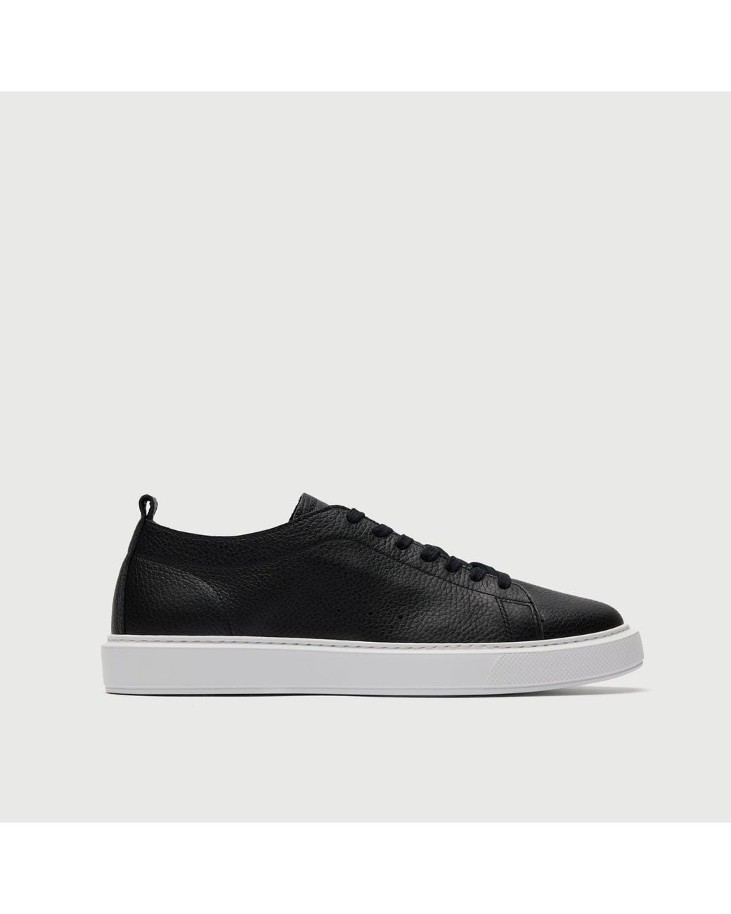 Walk London Black Wimbledon Trainer for men