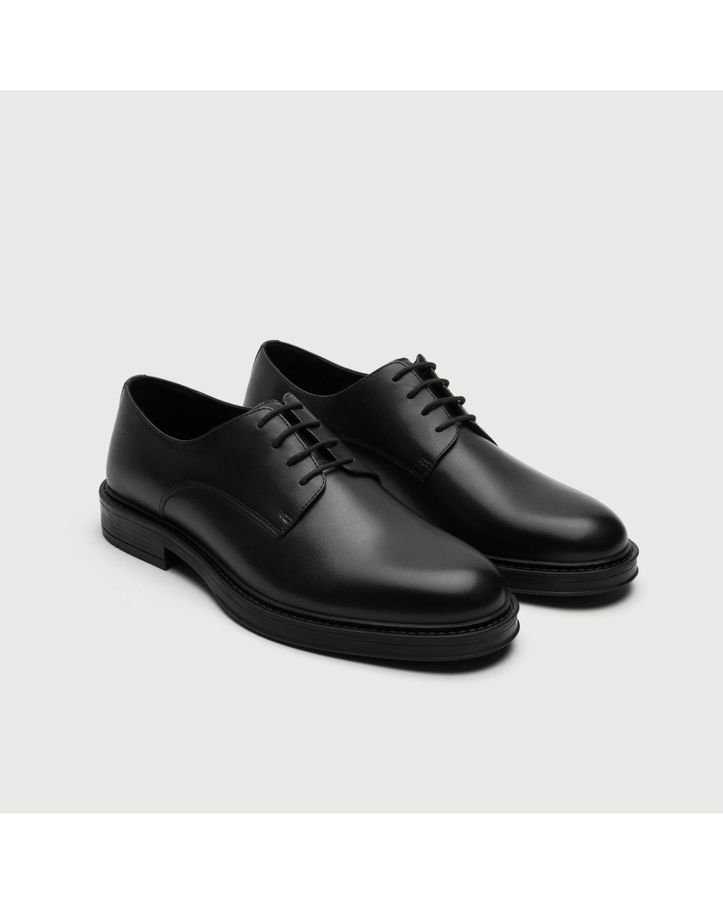 Walk London Black Vincent Derby Shoe for men