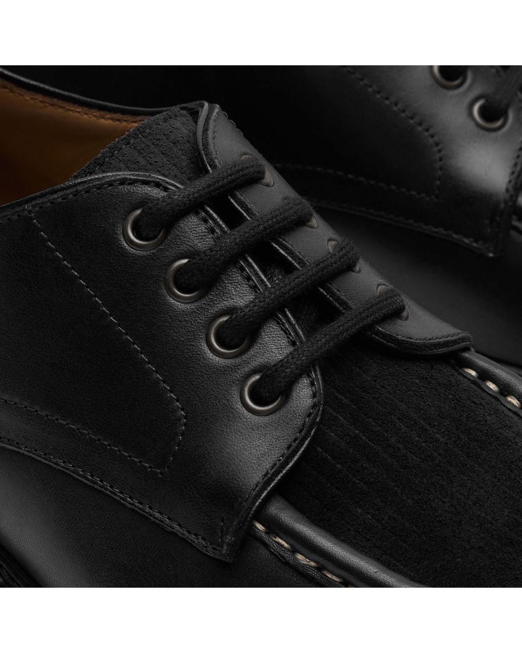 Walk London Black Farringdon Apron Shoe for men