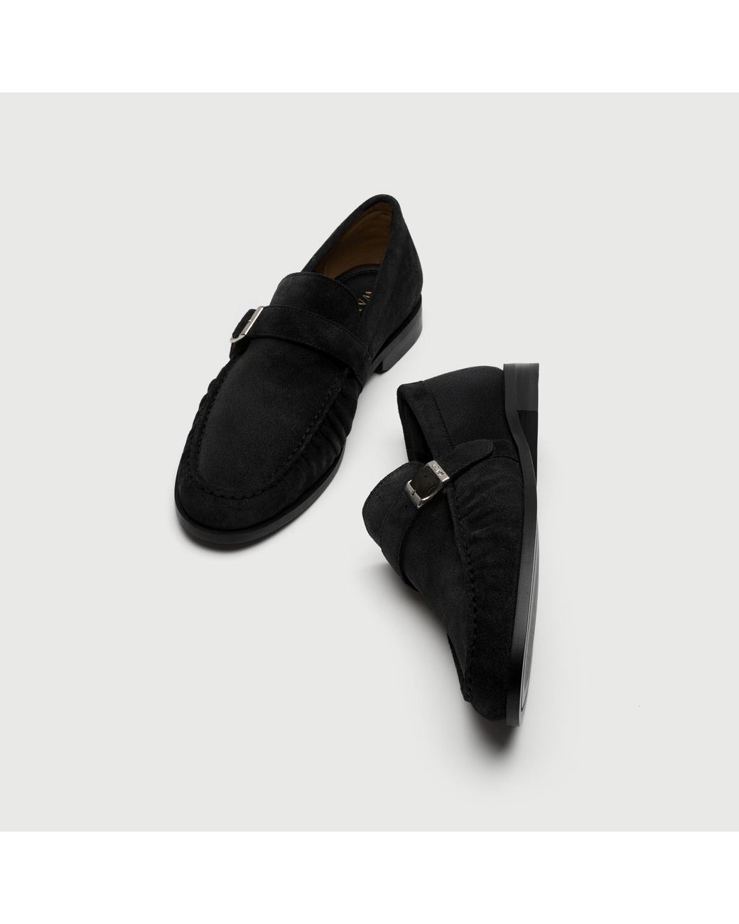 Walk London Black Como Buckle Loafer for men