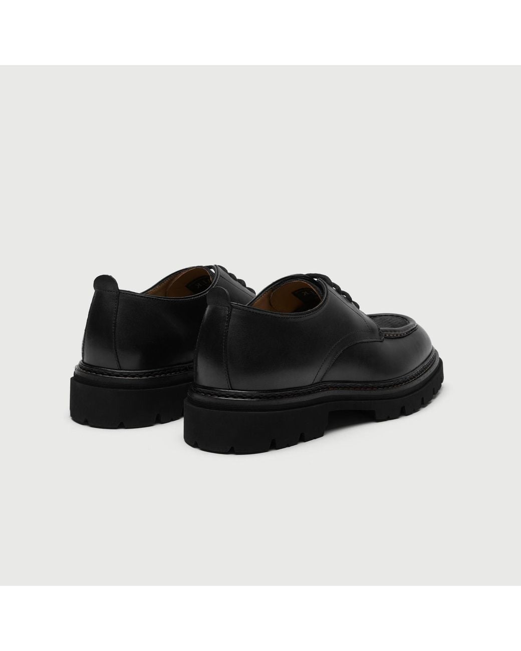 Walk London Black Farringdon Apron Shoe for men