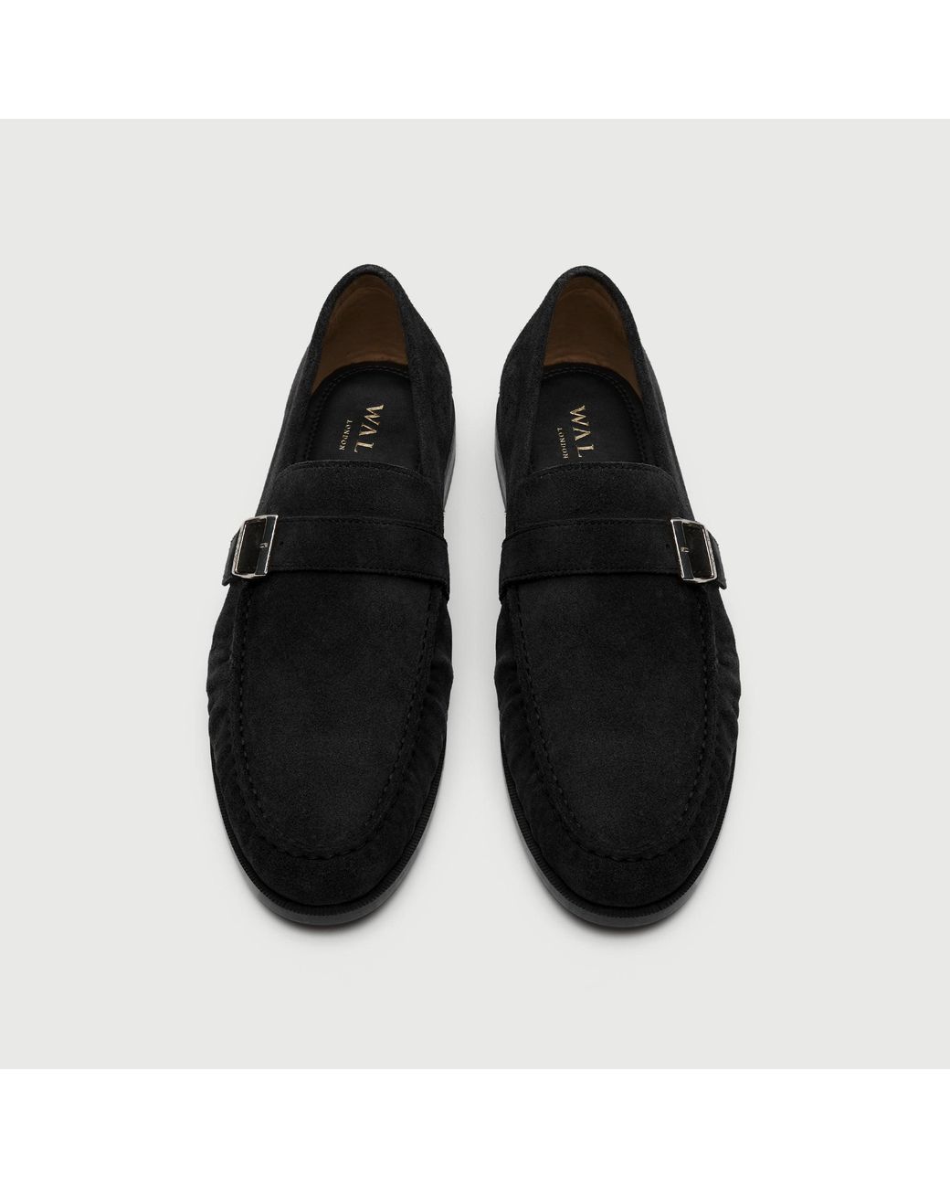 Walk London Black Como Buckle Loafer for men