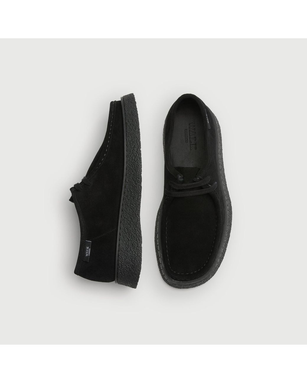 Walk London Black Carnaby Apron Shoe for men
